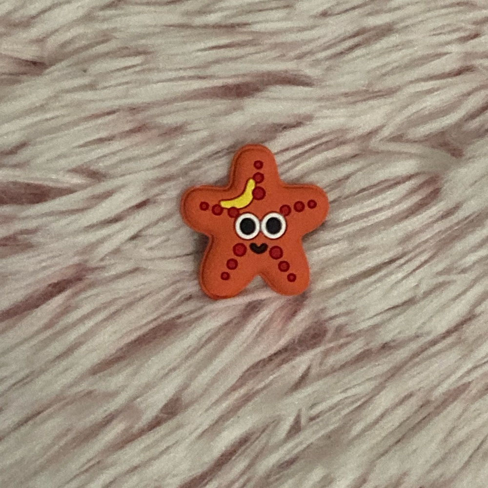 Orange Starfish Croc Charm